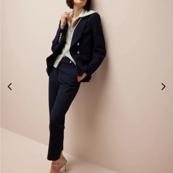 Veronica Beard Pants - VERONICA BEARD Renzo Slim Leg Ankle Gold Crest Buttons Pants - Like New